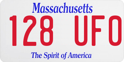 MA license plate 128UF0