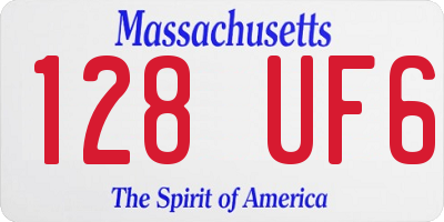 MA license plate 128UF6