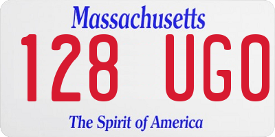 MA license plate 128UG0
