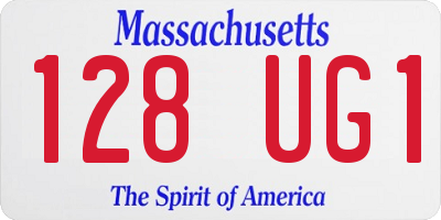 MA license plate 128UG1