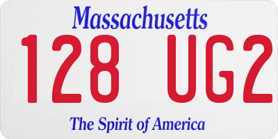 MA license plate 128UG2
