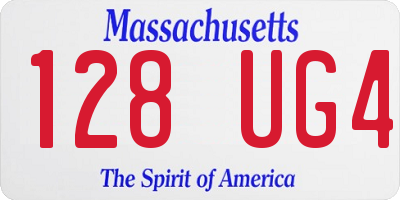 MA license plate 128UG4