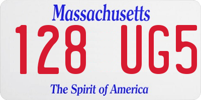 MA license plate 128UG5