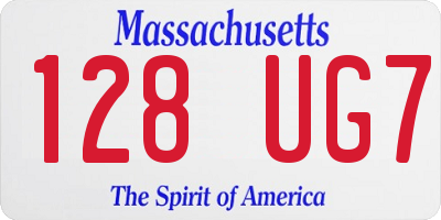MA license plate 128UG7