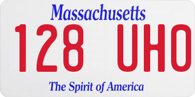 MA license plate 128UH0