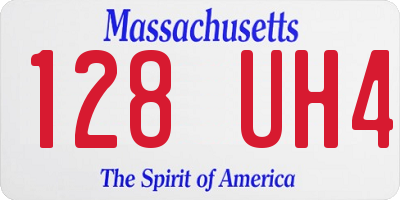 MA license plate 128UH4