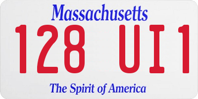 MA license plate 128UI1