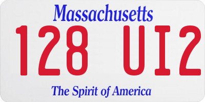 MA license plate 128UI2