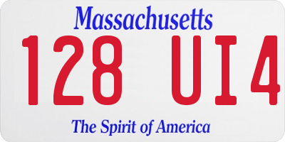 MA license plate 128UI4