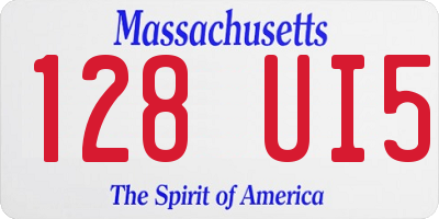 MA license plate 128UI5