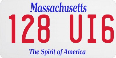 MA license plate 128UI6