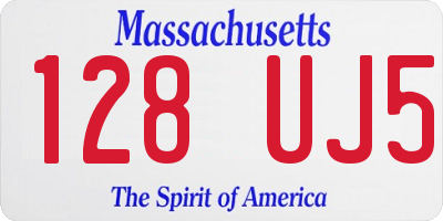 MA license plate 128UJ5