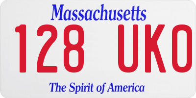 MA license plate 128UK0