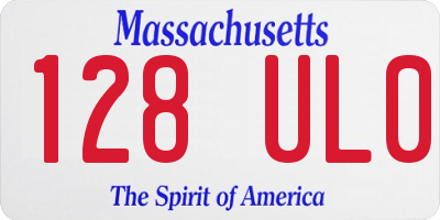 MA license plate 128UL0