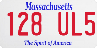 MA license plate 128UL5