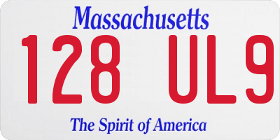 MA license plate 128UL9