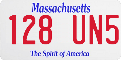 MA license plate 128UN5