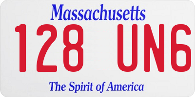 MA license plate 128UN6
