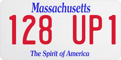 MA license plate 128UP1