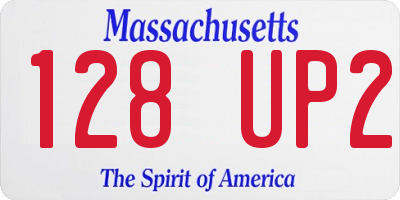 MA license plate 128UP2