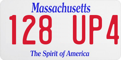 MA license plate 128UP4