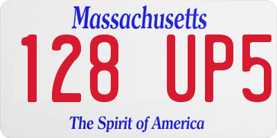 MA license plate 128UP5