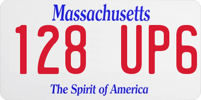 MA license plate 128UP6