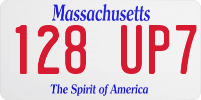 MA license plate 128UP7