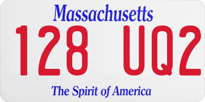 MA license plate 128UQ2