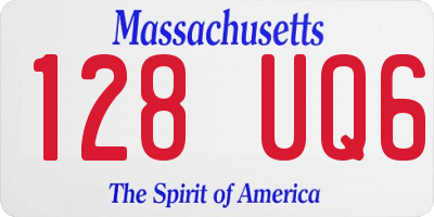 MA license plate 128UQ6