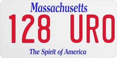 MA license plate 128UR0