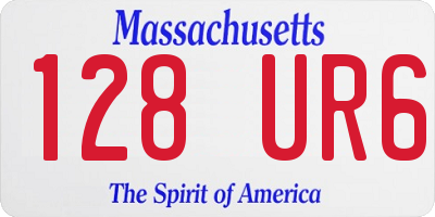 MA license plate 128UR6