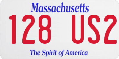 MA license plate 128US2