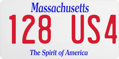 MA license plate 128US4