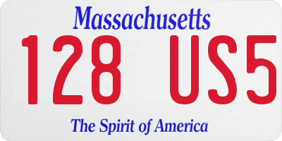 MA license plate 128US5