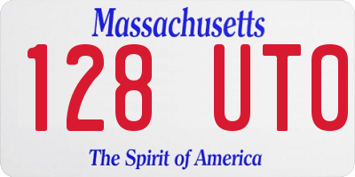 MA license plate 128UT0
