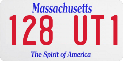 MA license plate 128UT1