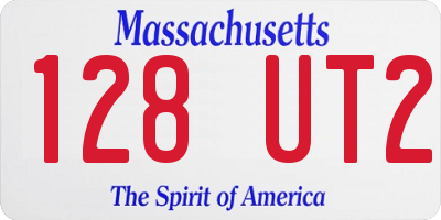 MA license plate 128UT2