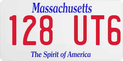 MA license plate 128UT6