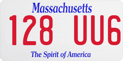 MA license plate 128UU6
