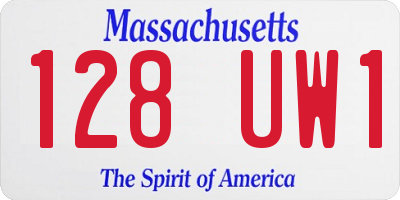 MA license plate 128UW1