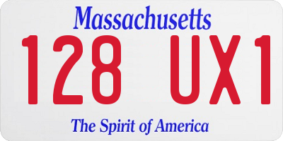 MA license plate 128UX1