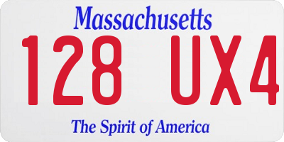 MA license plate 128UX4