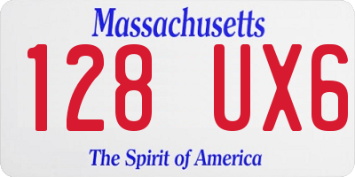 MA license plate 128UX6