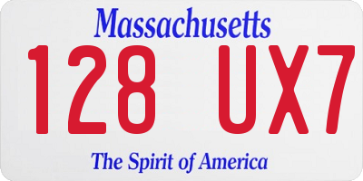 MA license plate 128UX7