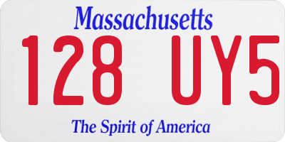 MA license plate 128UY5