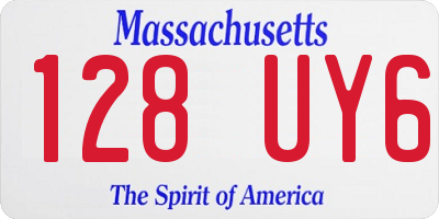 MA license plate 128UY6