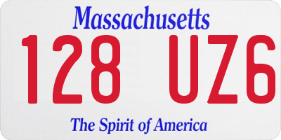 MA license plate 128UZ6