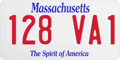MA license plate 128VA1