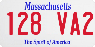 MA license plate 128VA2